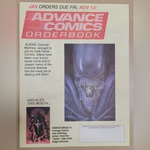 Aliens Colonial Marines Advance Comics Orderbook Vol II #49 1992 Comic